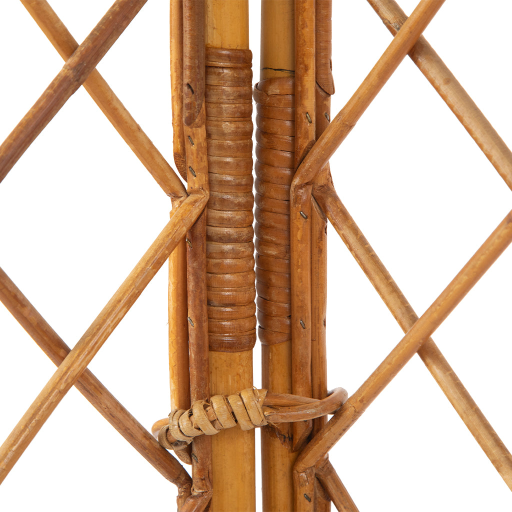 Rattan and Bamboo Four Part Screen