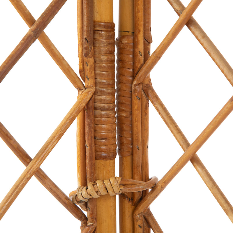 Rattan and Bamboo Four Part Screen