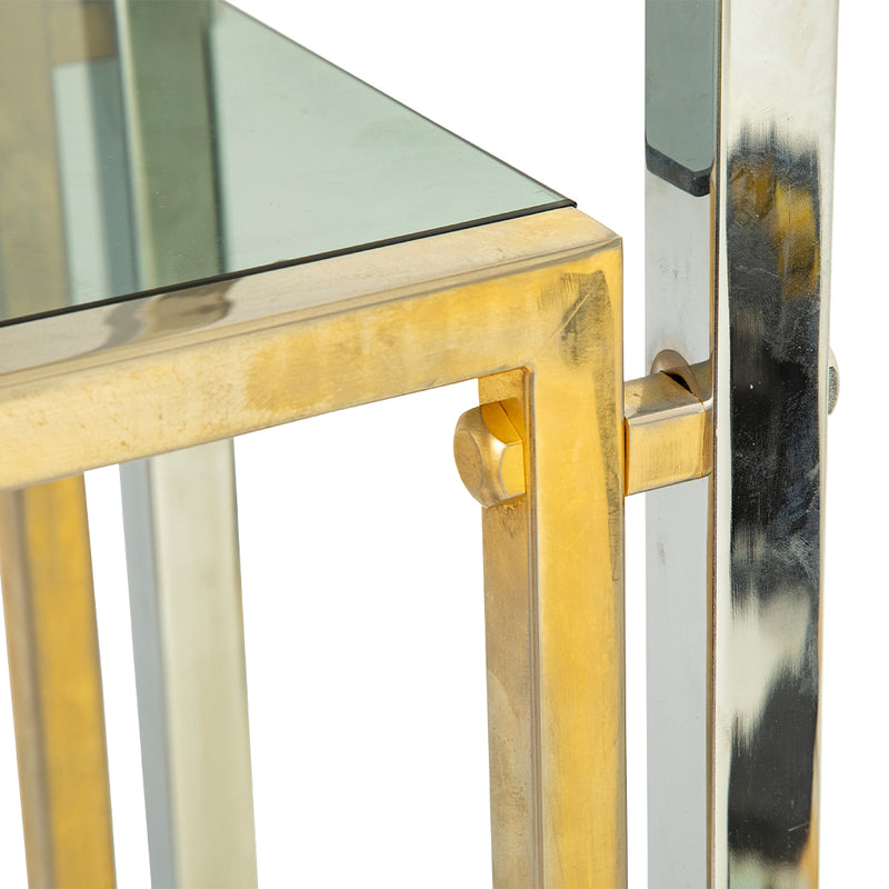 Brass and Stainless Steel Bookcase by Romeo Rega