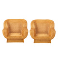 Pair of Oversized Rattan Lounge Chairs