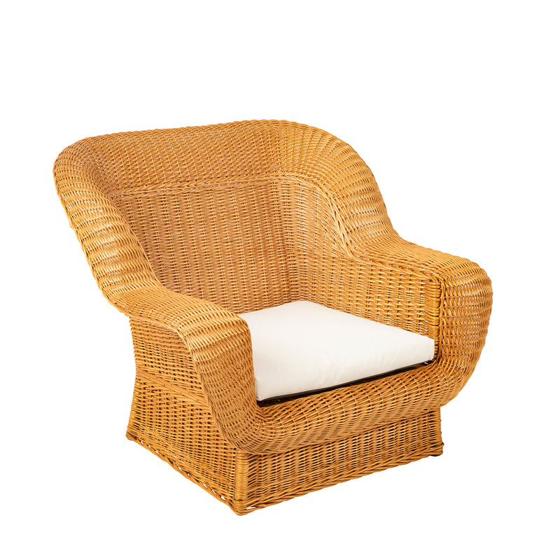 Pair of Oversized Rattan Lounge Chairs