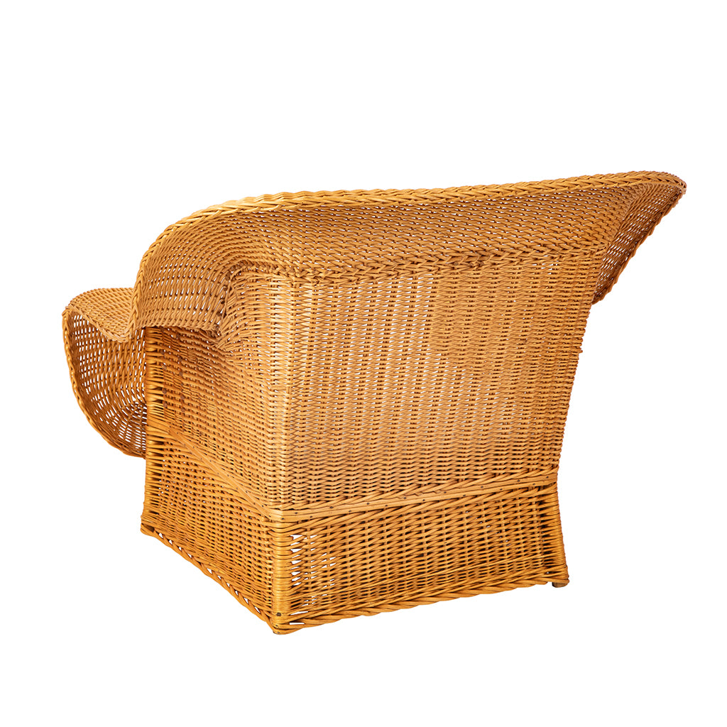 Pair of Oversized Rattan Lounge Chairs