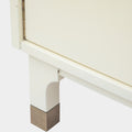A Pair of Ivory Lacquered Chests with Brass Hardware