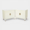 A Pair of Ivory Lacquered Chests with Brass Hardware