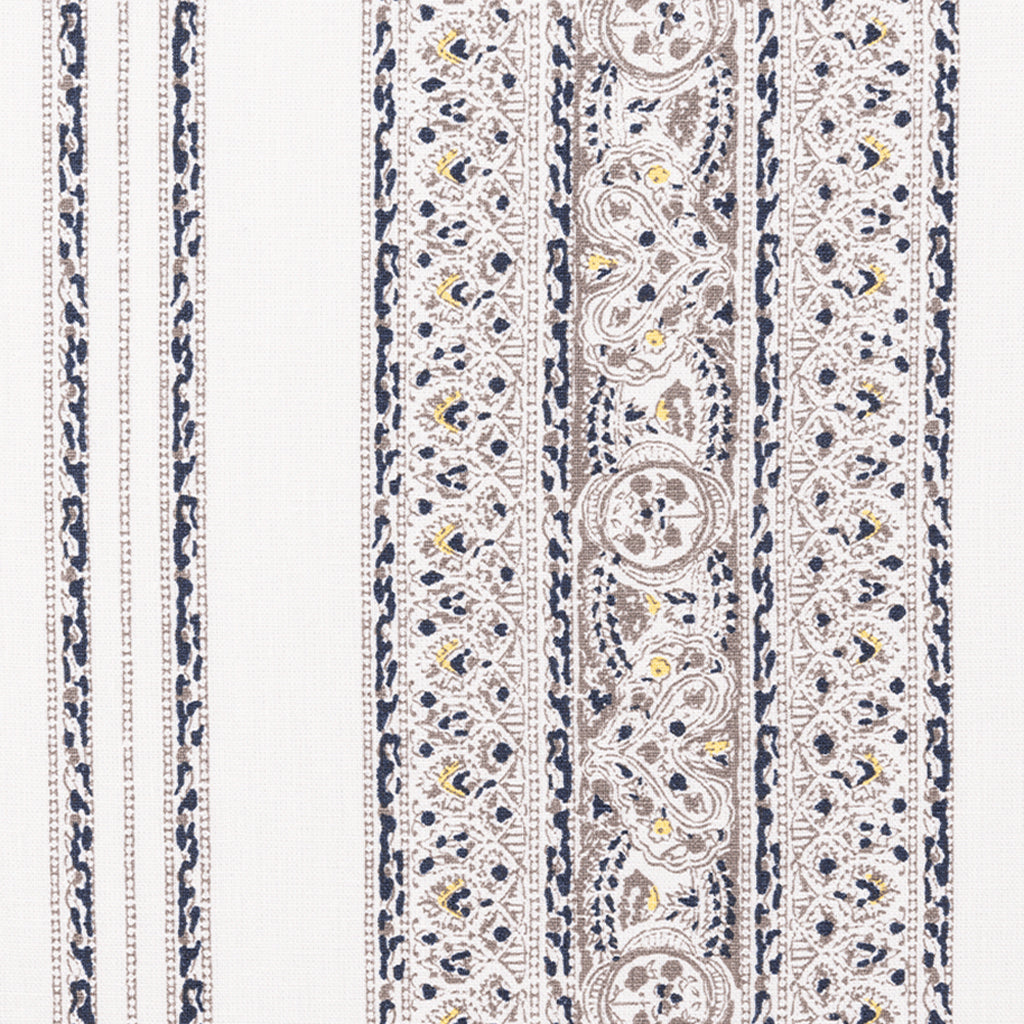 Jaipur Stripe - Pewter & Saffron (Memo)