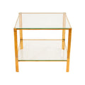 Vintage French Glass And Brass Side Table by Jacques Quinet
