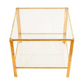 Vintage French Glass And Brass Side Table by Jacques Quinet