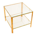 Vintage French Glass And Brass Side Table by Jacques Quinet