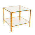 Vintage French Glass And Brass Side Table by Jacques Quinet