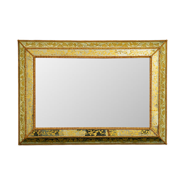 Very Fine Large Neoclassical Eglomise Framed Mirror