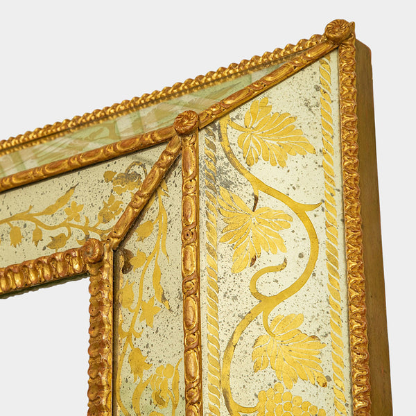 Very Fine Large Neoclassical Eglomise Framed Mirror