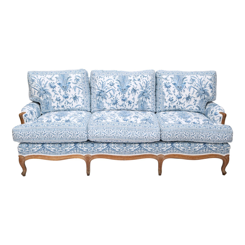 A Louis XV Style Three Seat Sofa in Srinagar and Srinagar Stripe