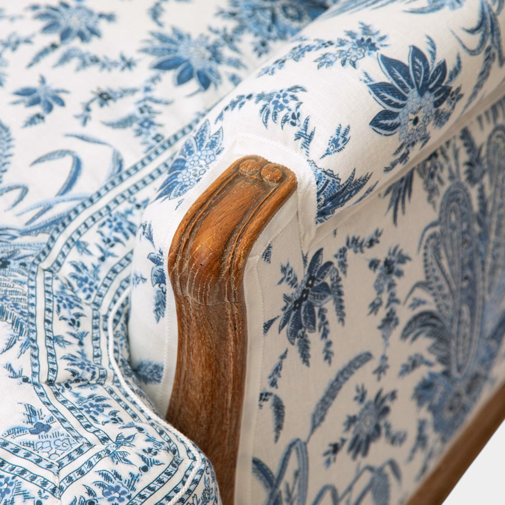 A Louis XV Style Three Seat Sofa in Srinagar and Srinagar Stripe