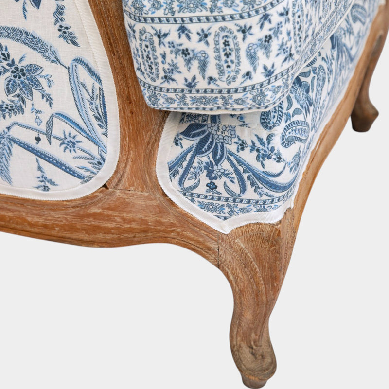 A Louis XV Style Three Seat Sofa in Srinagar and Srinagar Stripe
