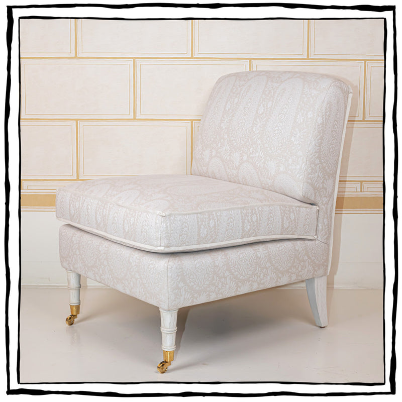 Brighton Slipper Chair in Manali Parchment