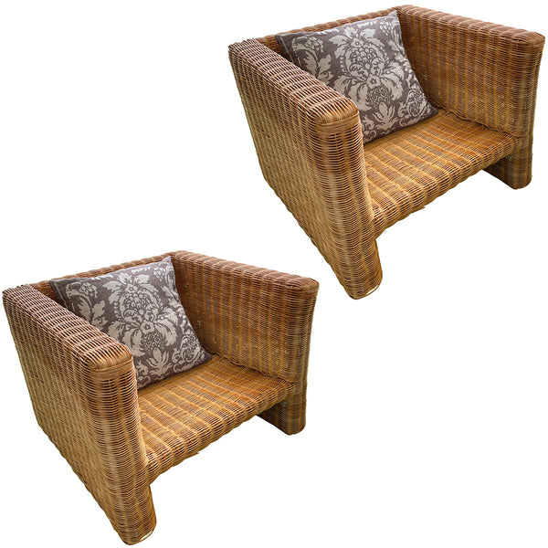 Vintage Modular Wicker Sofa and Chair Set