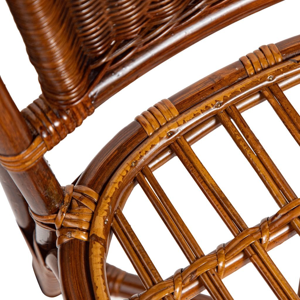 Pair of Vintage Bielecky Rattan and Wicker Chairs with Woven Seat