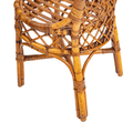 A Near Pair of Vintage Bielecky Round Rattan Chairs with Woven Seat