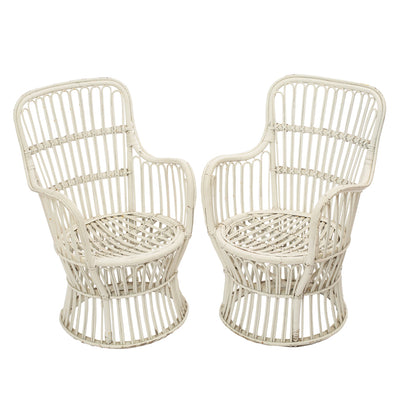 A Pair of Vintage Rattan Armchairs by Bonacina