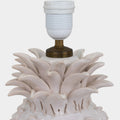 A Pair of Vintage White Faience Pineapple Lamps by Jean Roger