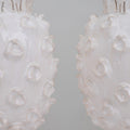 A Pair of Vintage White Faience Pineapple Lamps by Jean Roger