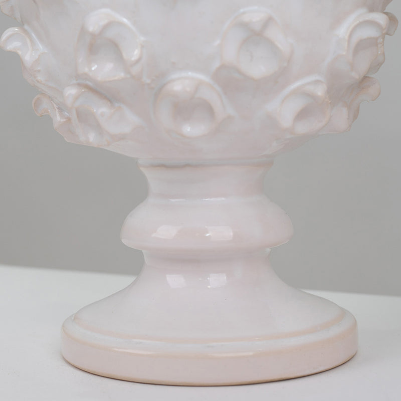 A Pair of Vintage White Faience Pineapple Lamps by Jean Roger