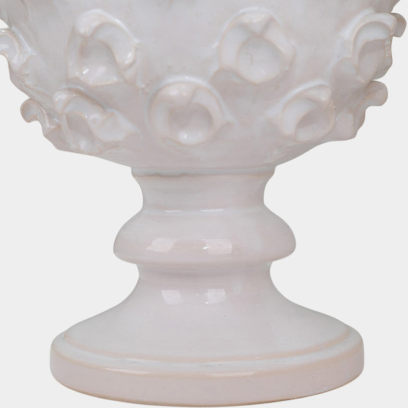 A Pair of Vintage White Faience Pineapple Lamps by Jean Roger