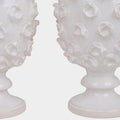 A Pair of Vintage White Faience Pineapple Lamps by Jean Roger