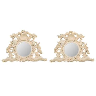 A Pair of Rococo Style Shell Form Mirrors