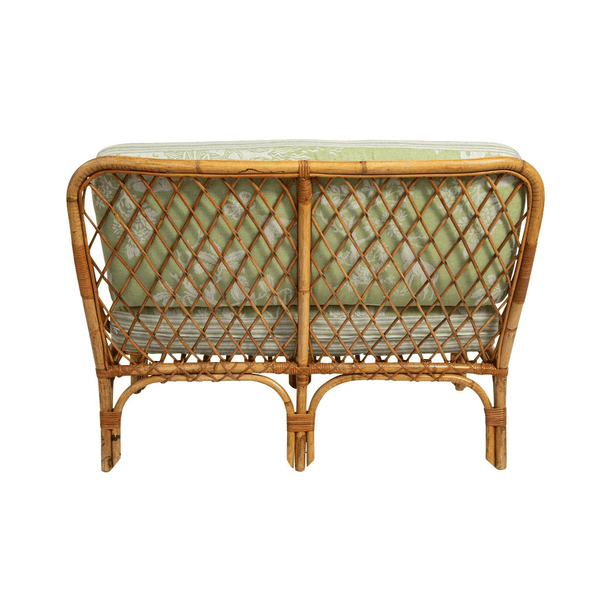 A Pair of Bamboo and Rattan Banquettes in Casa Branca Animal Kingdom Fabric