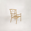 Set of 6 Painted Faux Bamboo Fretwork Patio Chairs