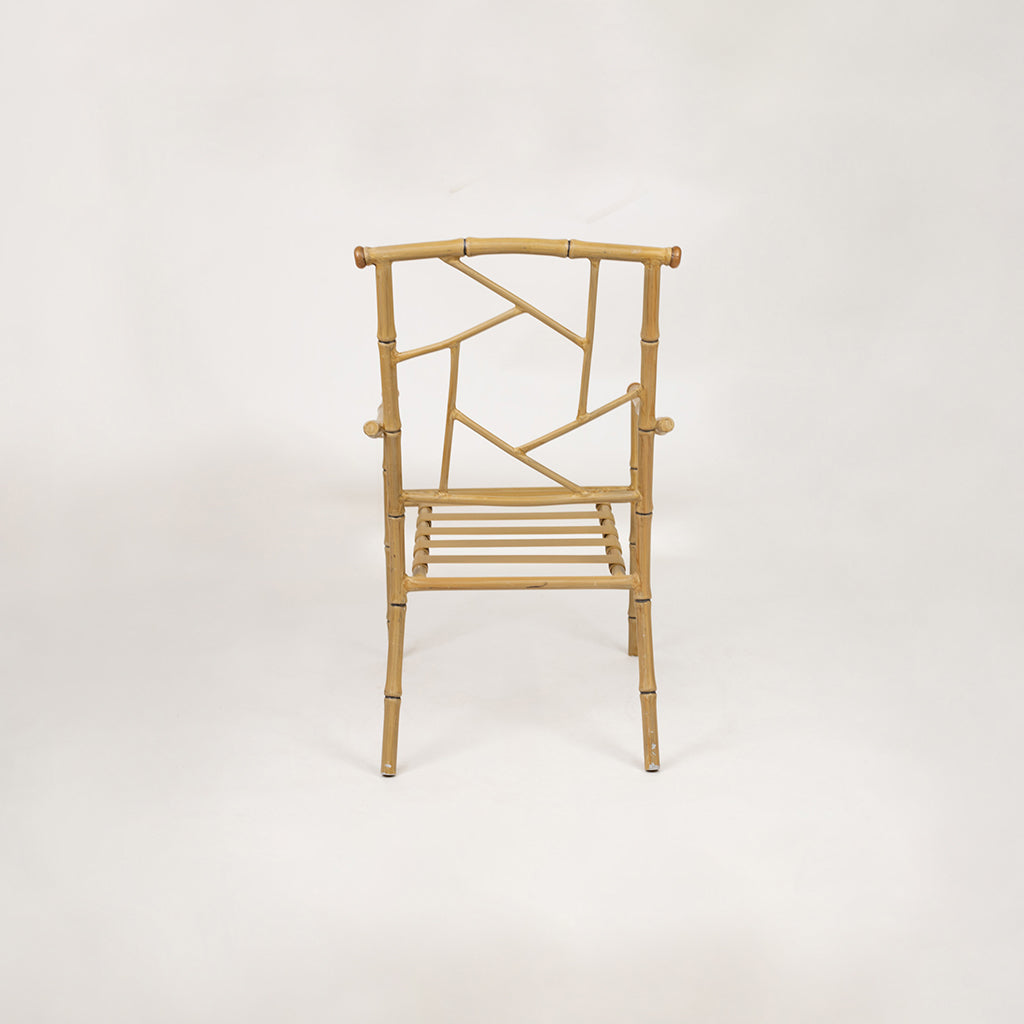 Set of 6 Painted Faux Bamboo Fretwork Patio Chairs