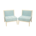 A Pair of Vintage White Lacquered Slipper Chairs attributed to T.H. Robsjohn-Gibbings
