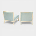 A Pair of Vintage White Lacquered Slipper Chairs attributed to T.H. Robsjohn-Gibbings