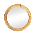 Vintage Small Round Bamboo Mirror