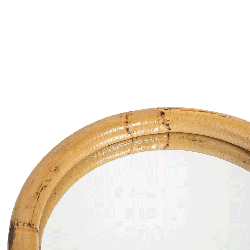 Small Round Bamboo Mirror