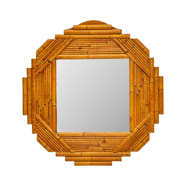 A Stepped Split Reed Mirror in the Style of Vivai del Sud