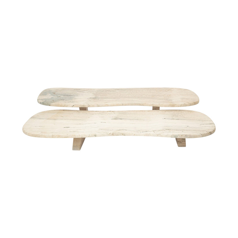 A Near Pair of Travertine Low Tables
