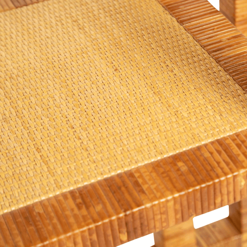 Vintage Bielecky Cane Console with Smoked Glass Top