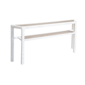 Vintage Bielecky White Cane Console with Smoked Glass Shelves