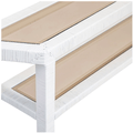 Vintage Bielecky White Cane Console with Smoked Glass Shelves