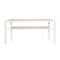 Vintage Bielecky White Cane Console with Smoked Glass Shelves