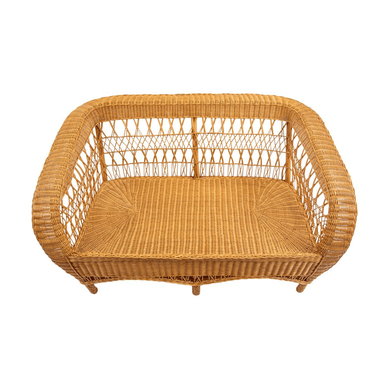 Vintage Bielecky Wicker & Rattan Love Seat