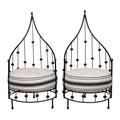A Pair of Wrought Iron Barrel Chairs