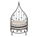 A Pair of Wrought Iron Barrel Chairs