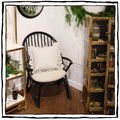 Pair of Black Lacquered Rattan Armchairs