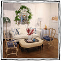 Pair of Faux Bamboo Two-Light Brass Standing Lamps with Tripod Feet in the Manner of Bagues
