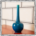 Cerulean Blue Glazed Bottle Vase