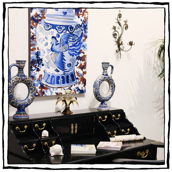 Brutalist-Style Flower Brass Pendant Light