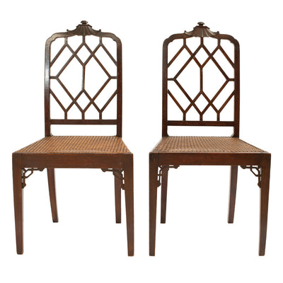 Pair of Chinese Chippendale Style Mahogany Side Chairs